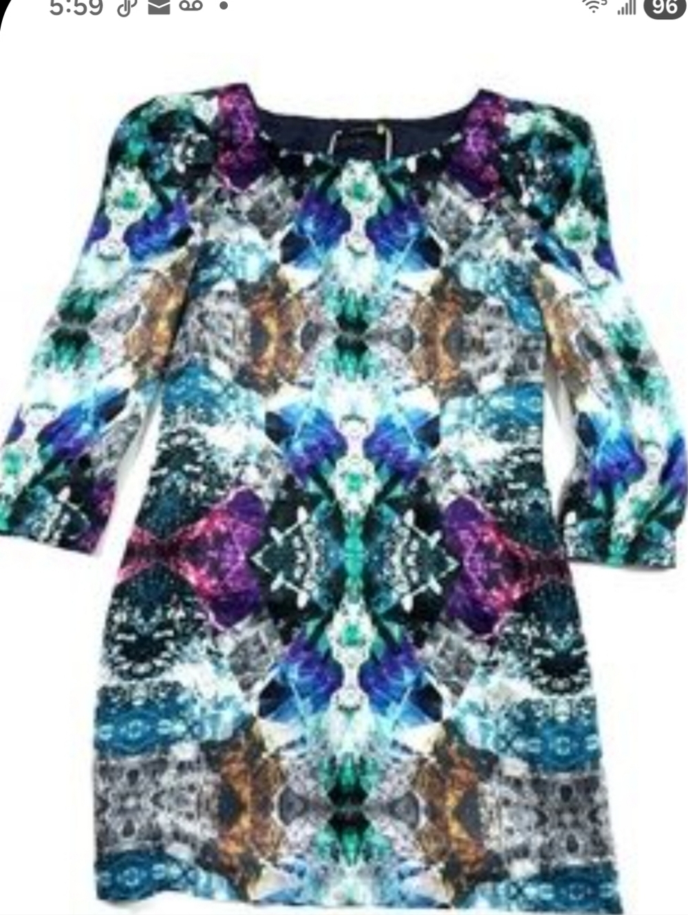 Leifsdottir Abstract Silk Print Dress    Size 6